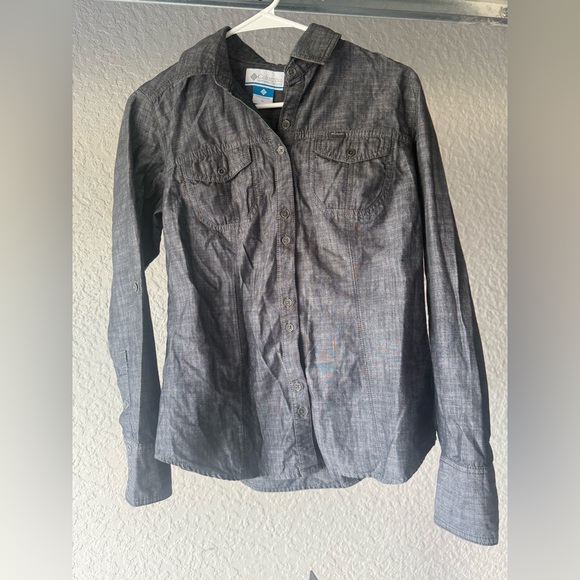 Columbia Charcoal Long Sleeve Shirt Button Down Size M - Picture 1 of 13